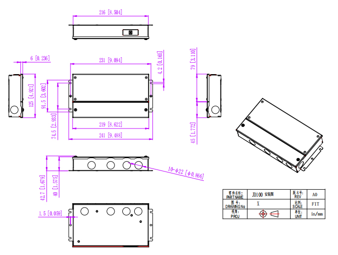 150W RGB CW DMX Dimmable LED Driver size