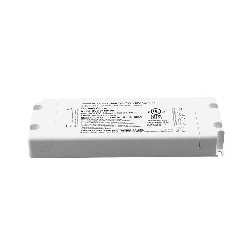 30W CV 0-10V Dimmable LED Power Supply for LED Dimmer