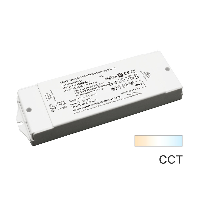 DP2 60W 75W CV CCT DALI 2 Push Dimmable LED Driver 12V 24V 36V 48V DC