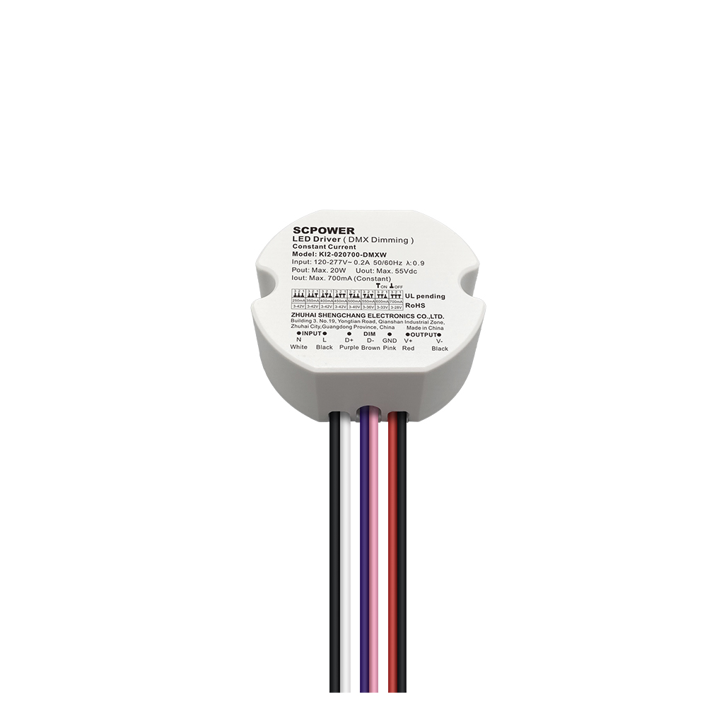 10W 15W 20W 30W 40W 50W CC DMX512 Dimmable LED Driver Flicker-free Class 2 Round Shape Lighting