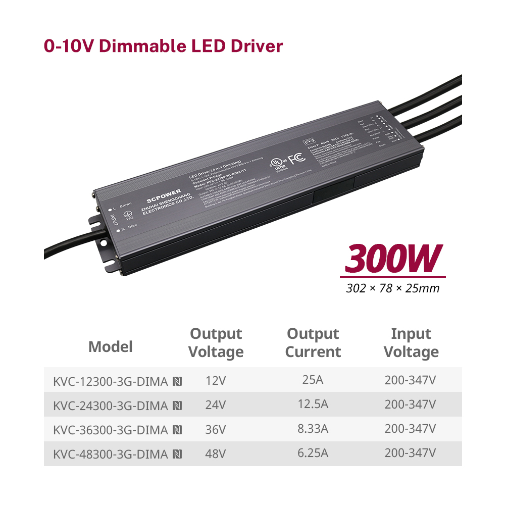 300W आरजीबी 0-10 वी स्थिर वोल्टेज एलईडी ड्राइवर