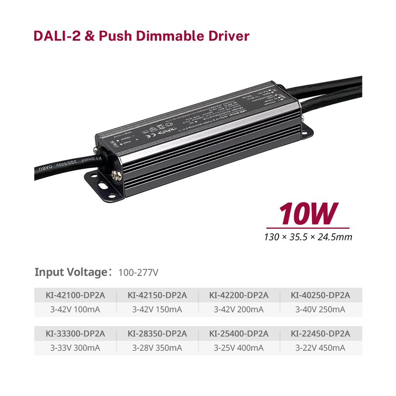 DP2A 10W 20W 40W 60W 100W CC DALI 2 Brúigh Tiománaí faoi stiúir uiscedhíonach ultra tanaí