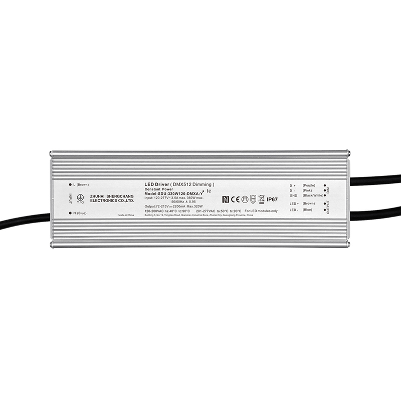 100W 150W 200W 240W 320W 480W 720W 18V-422V DC DMX IP67 Pilote LED imperméable 120-277V AC