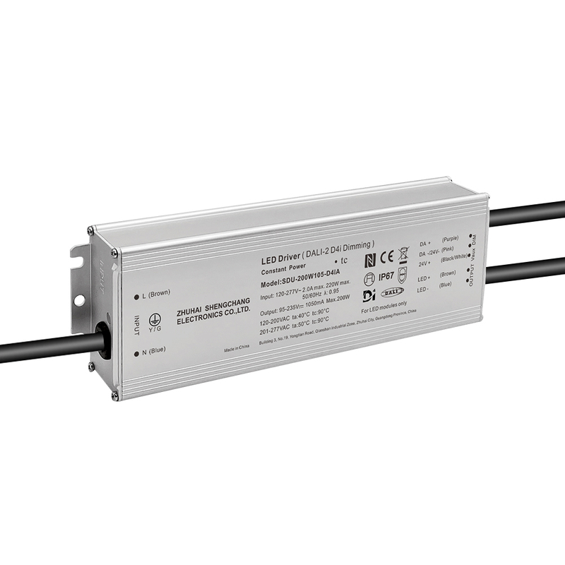 100W 150W 200W 240W 320W 480W 720W 70mA-15000mA DC DALI-2 D4i Waterproof LED Driver 120-277V AC