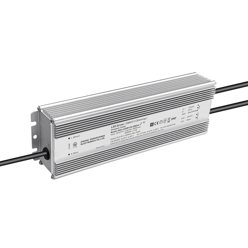 100W 150W 200W 240W 320W 480W 720W 18V-422V DC DMX IP67 Waterproof LED Driver 120-277V AC