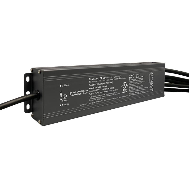 Class 2 180W 192W 288W 300W 384W Triac 0-10V Dimmable LED Driver CV 100V 110V 120V 277V AC Input