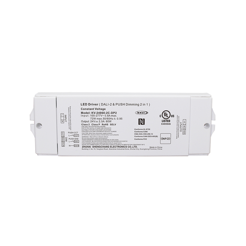 DP2 60W CV CCT DALI 2 Push Dimmable LED Driver 12V 24V 36V 48V DC