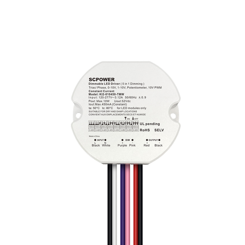 10W 15W 20W 30W 40W 50W Constant Current Triac 0-10V 5 in 1 Dimmable LED Driver Round Type Driver for Indoor Light