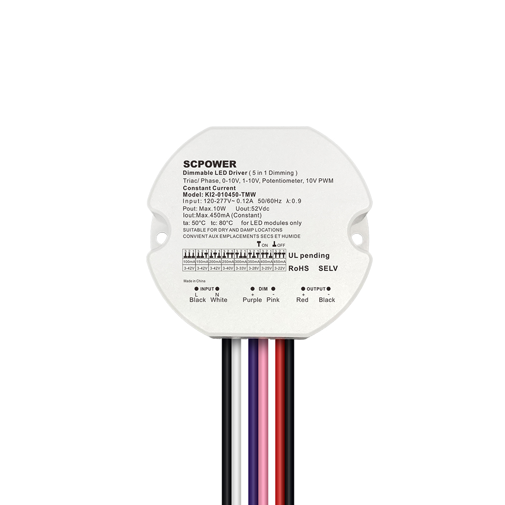 10W 15W 20W 30W 40W 50W Constant Current Triac 0-10V 5 in 1 Dimmable LED Driver Round Type Driver for Indoor Light