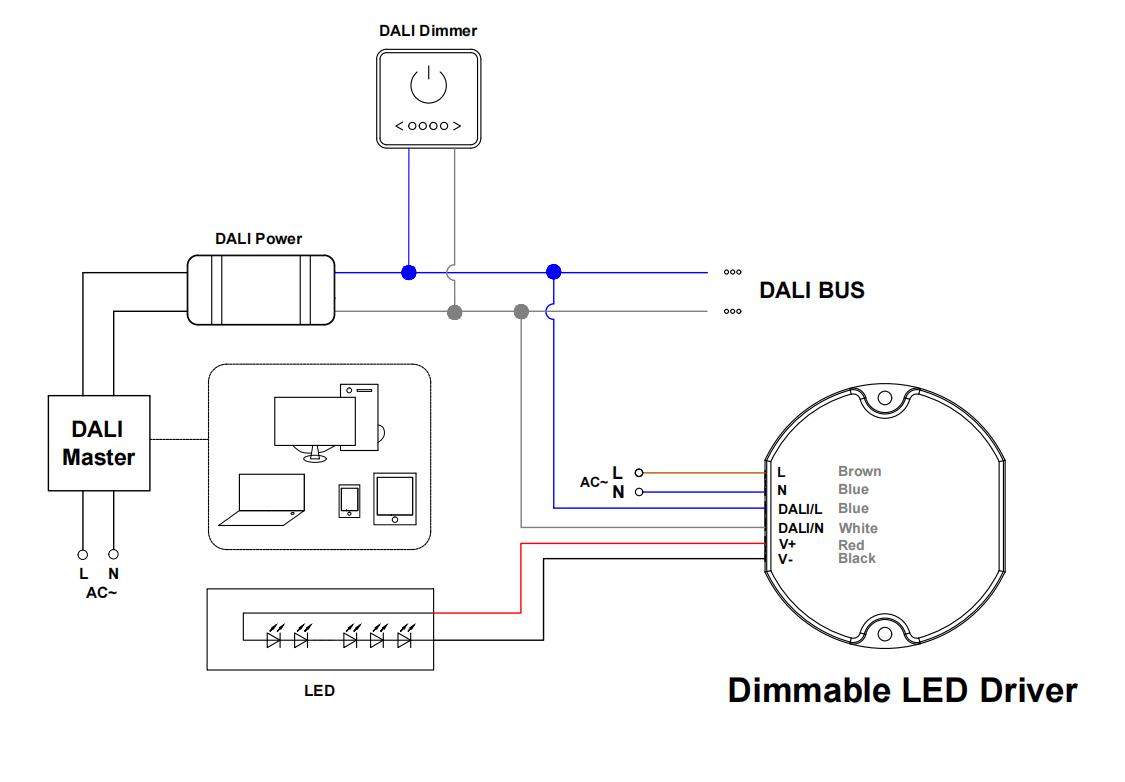 Connection Diagram for DALI Dimmer.