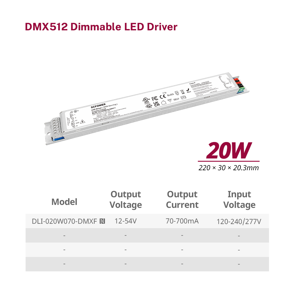 20 40 60 100 watt&nbsp;Constant Current DMX 512 LED&nbsp;Driver Linear Iron for LED Panels