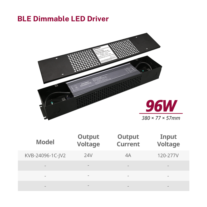 96 100 120 150 200 300 Watt RGB CW BLE Dimming Tuya Silvair Casambi App LED Driver Constant Voltage 12VDC 24VDC Output