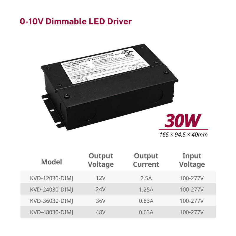 30W to 600W CV 0 - 10 V Dimmable LED Power Supply with Junction box
