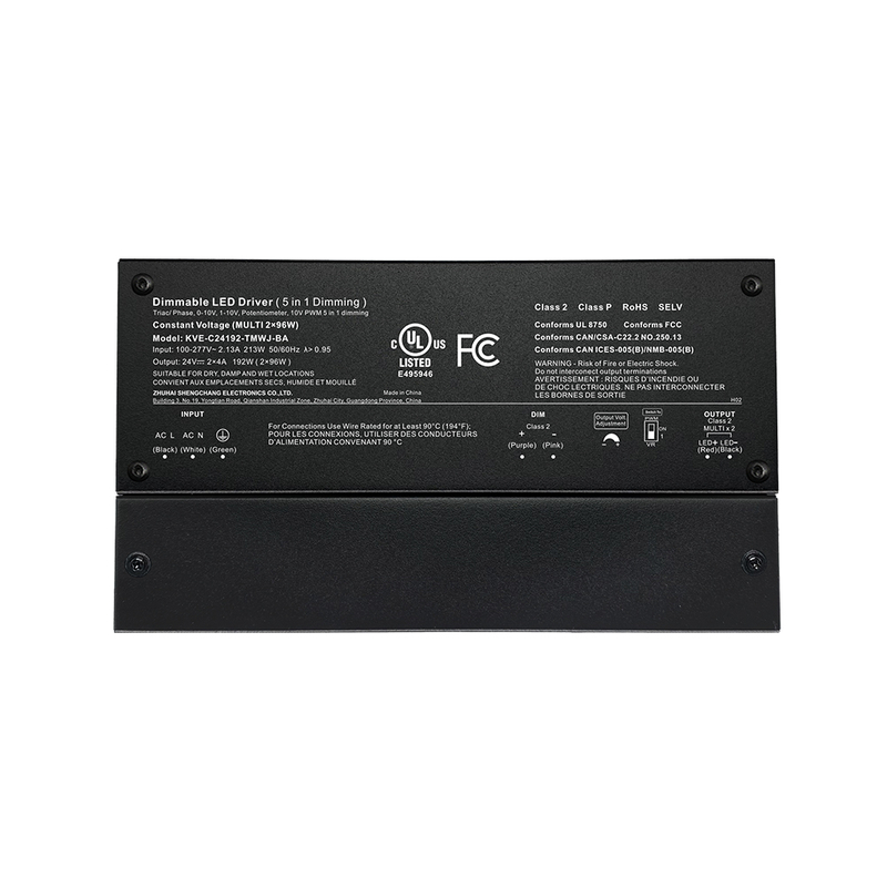 Class 2 180W 192W 288W 300W Triac 0-10V Tunable Waterproof LED Drivers CV with Junction Box