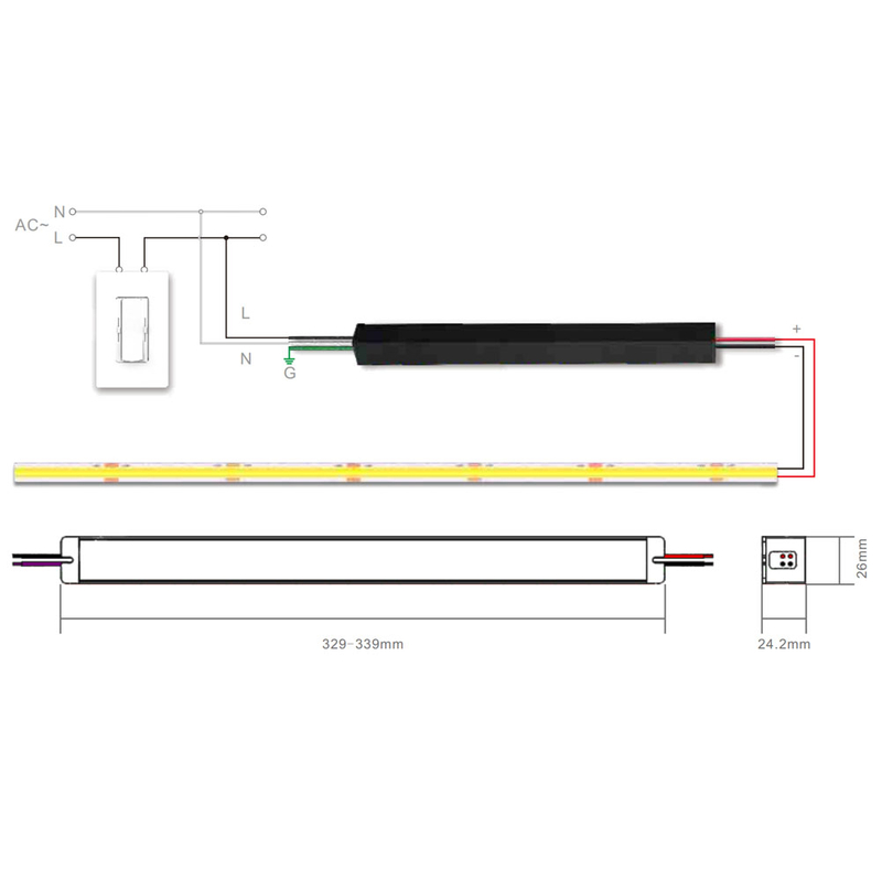 96W 100W 150W 200W Track Lighting Rail Triac 0-10V LED Light Driver for LED Bar