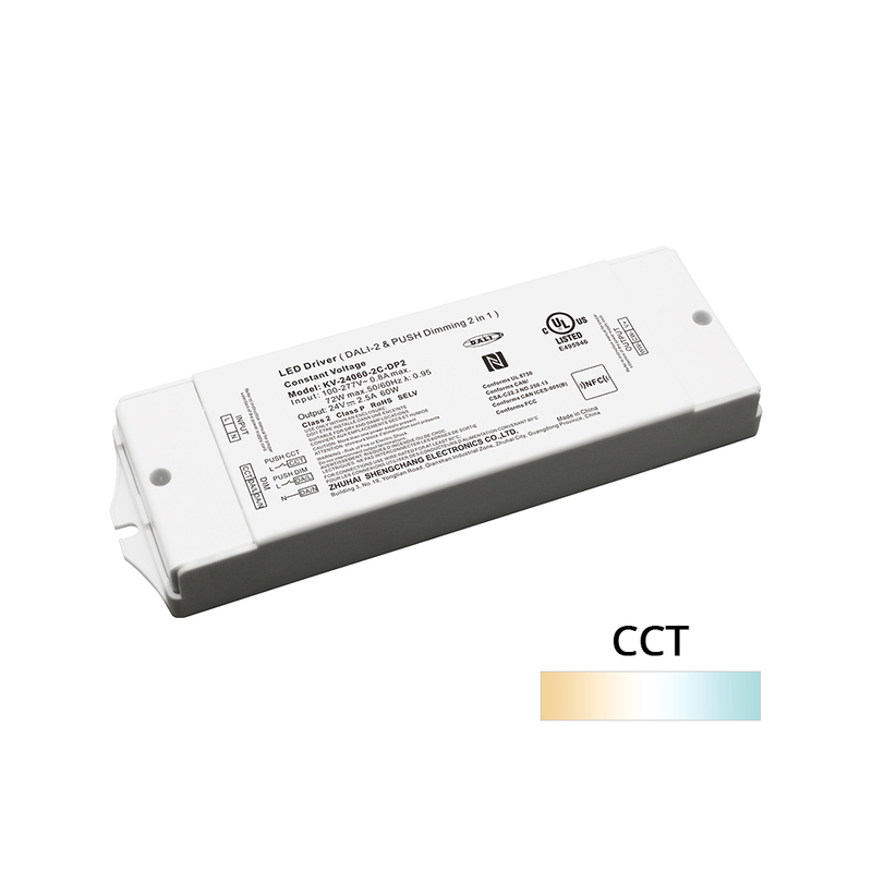 DP2 60W CV CCT DALI 2 Push Dimmable LED Driver 12V 24V 36V 48V DC