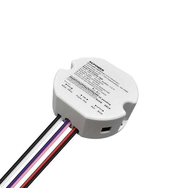 10W 15W 20W 30W 40W 50W Constant Current Triac 0-10V 5 in 1 Dimmable LED Driver Round Type Driver for Indoor Light