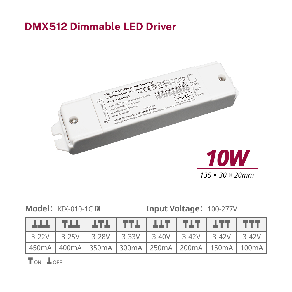 10W 20W 40W 60W&nbsp;Constant Current DMX&nbsp;512 Dimmable LED&nbsp;Driver for LED Room Lights