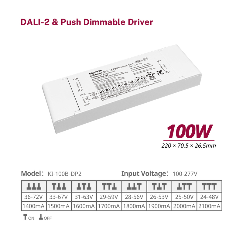 DP2 100W постійний струм RGBW RGB DALI-2 PUSS DIMMABLE Driver LED DALI