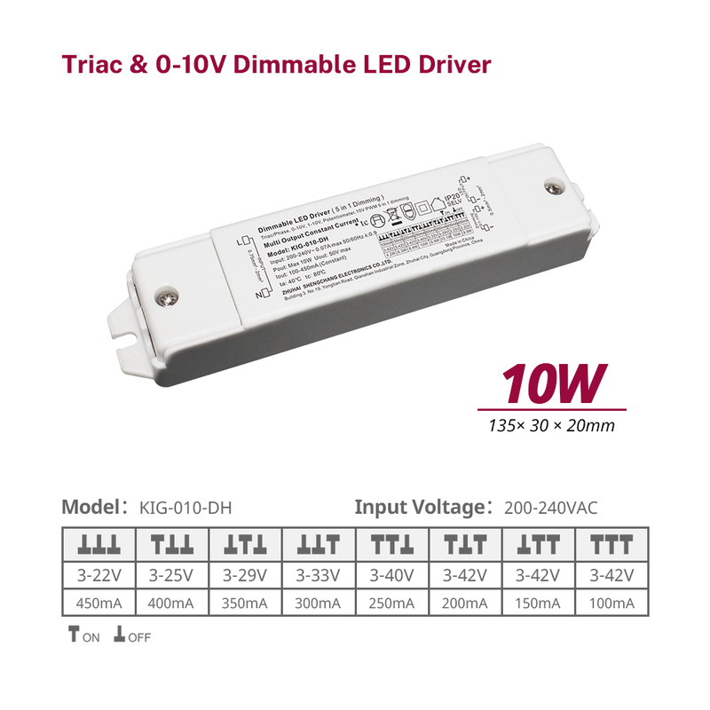 10 20 40 60 Watt CC Triac 0-10V Dimmable LED Driver 220 230 240 Volt