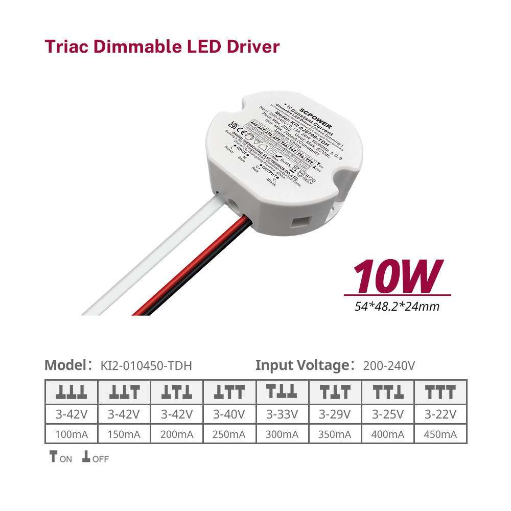 10 15 20 30 40 50 W CC Triac h&auml;mardatav LED-draiver V&auml;ike &uuml;mmargune plastist reguleerimisvoolu LED-tulede draiver