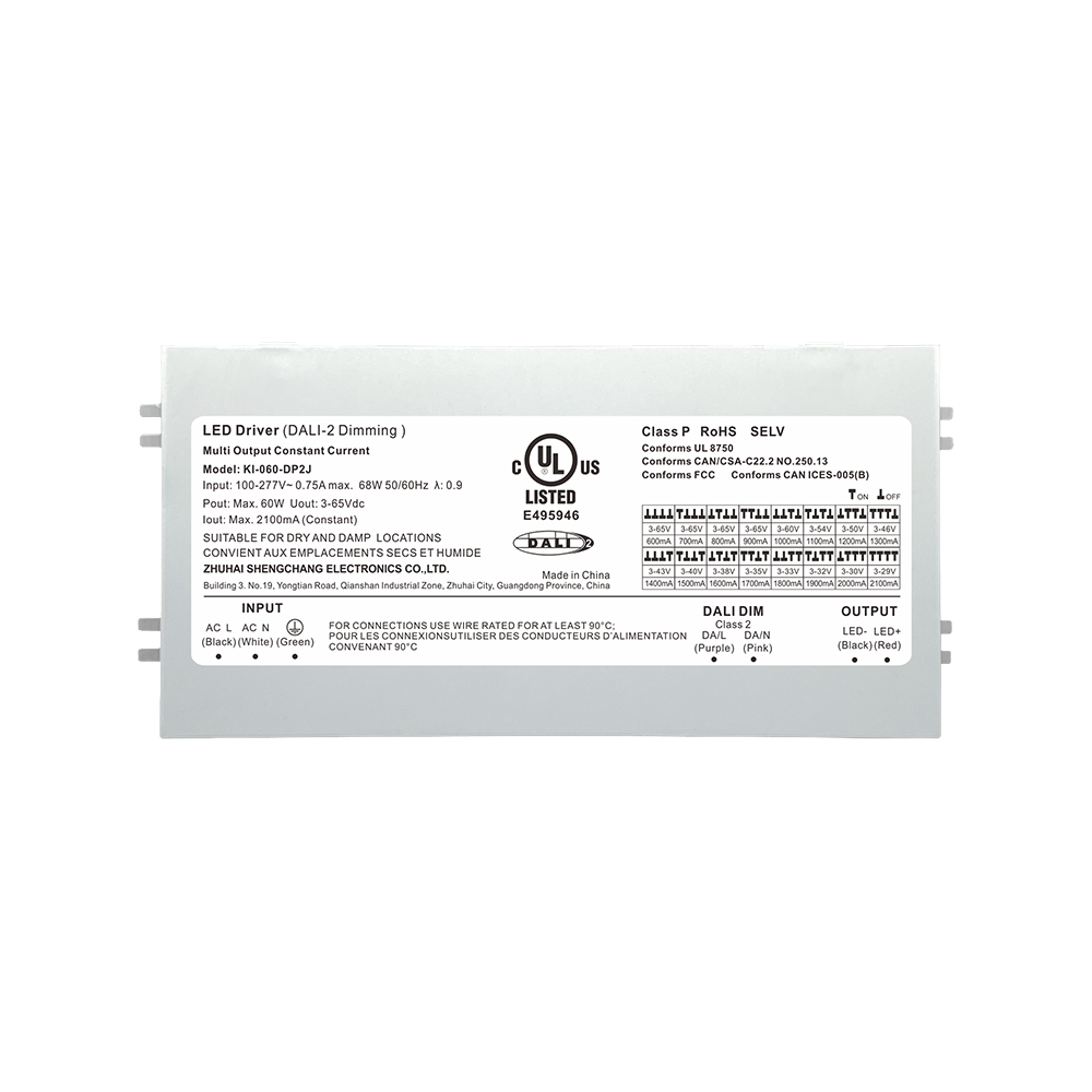 DP2J 10W 20W 40W&nbsp;60W CC DALI&nbsp;2 Push&nbsp;Class 2 LED&nbsp;Driver&nbsp;with Junction box