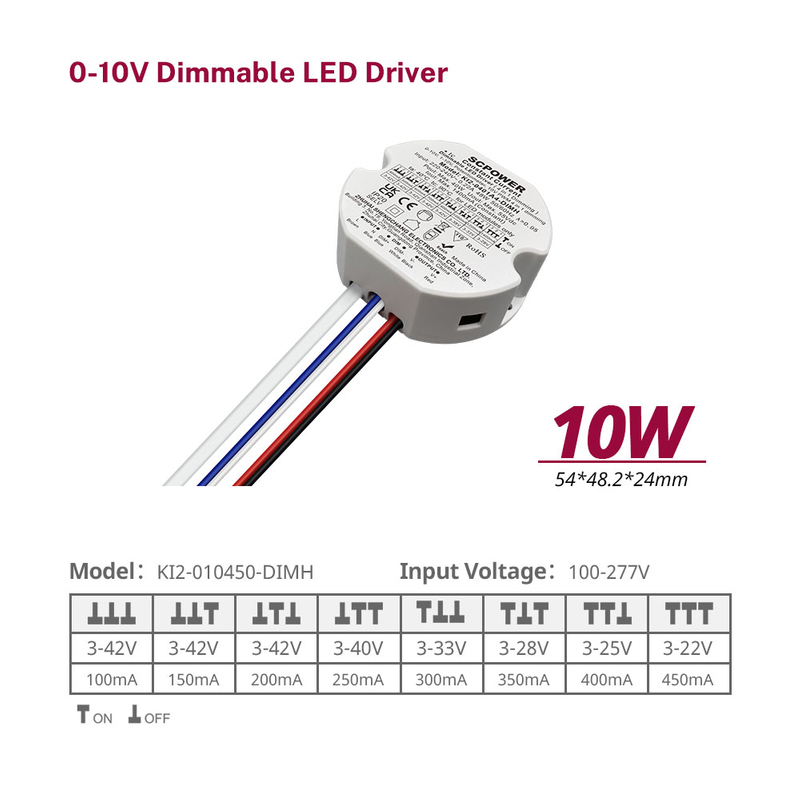 10 15 20 30 40 50 Watt 0-10V 4 in 1 Constant Current Dimmable LED Driver Lighting with Round Shape Driver