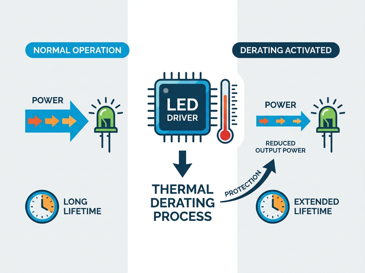 LED driver thermal derating impact on output power