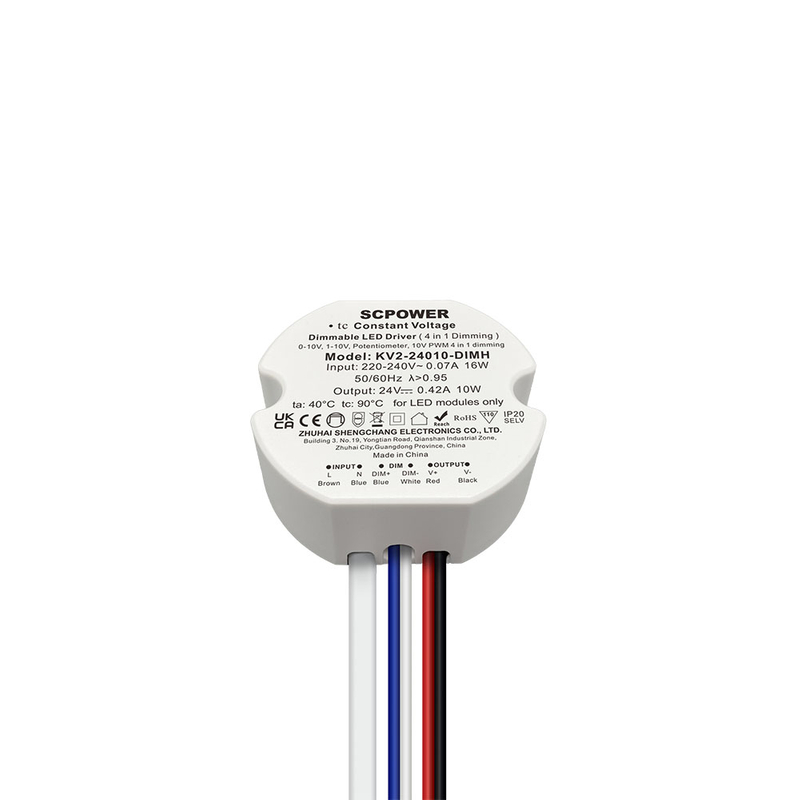 10 15 20 25 30 40 Watt Constant Voltage 0-10V 1-10V 4 in 1 Dimmable LED Driver PWM Output Round Shape