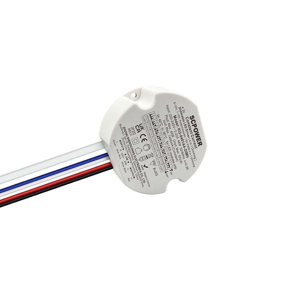 10 15 20 30 40 50 Watt 0-10V 4 in 1 Constant Current Dimmable LED Driver Lighting with Round Shape Driver