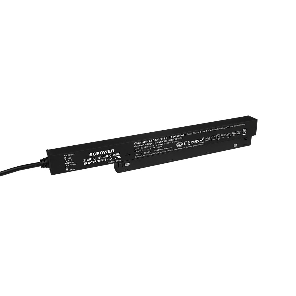 High Power Factor 100 150 200 Watt CV Triac 0-10v 1-10v 5 in 1 Recessed Magnetic Dimmable Led Driver High Efficiency Lighting