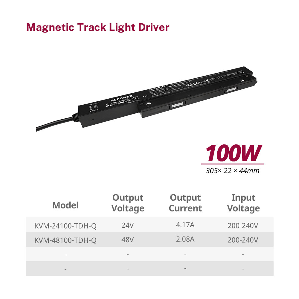 100 150 200 Watt CV Triac PWM Recessed Magnetic Dimmable Led Driver with Voltage reduce 24V 48V DC