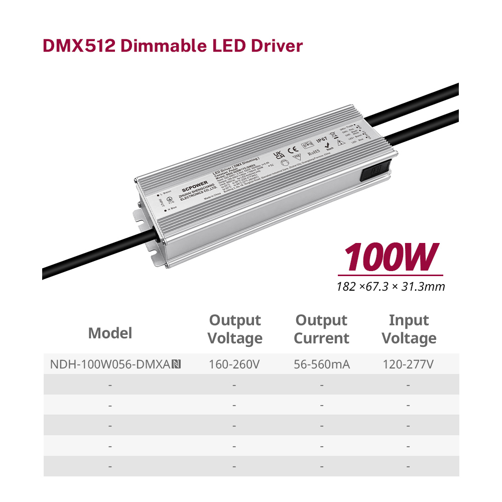 100W 150W 200W 240W 320W 400W 500W 600W 720W 800W 1200W DMX Non Isolated LED Driver 220-480VAC