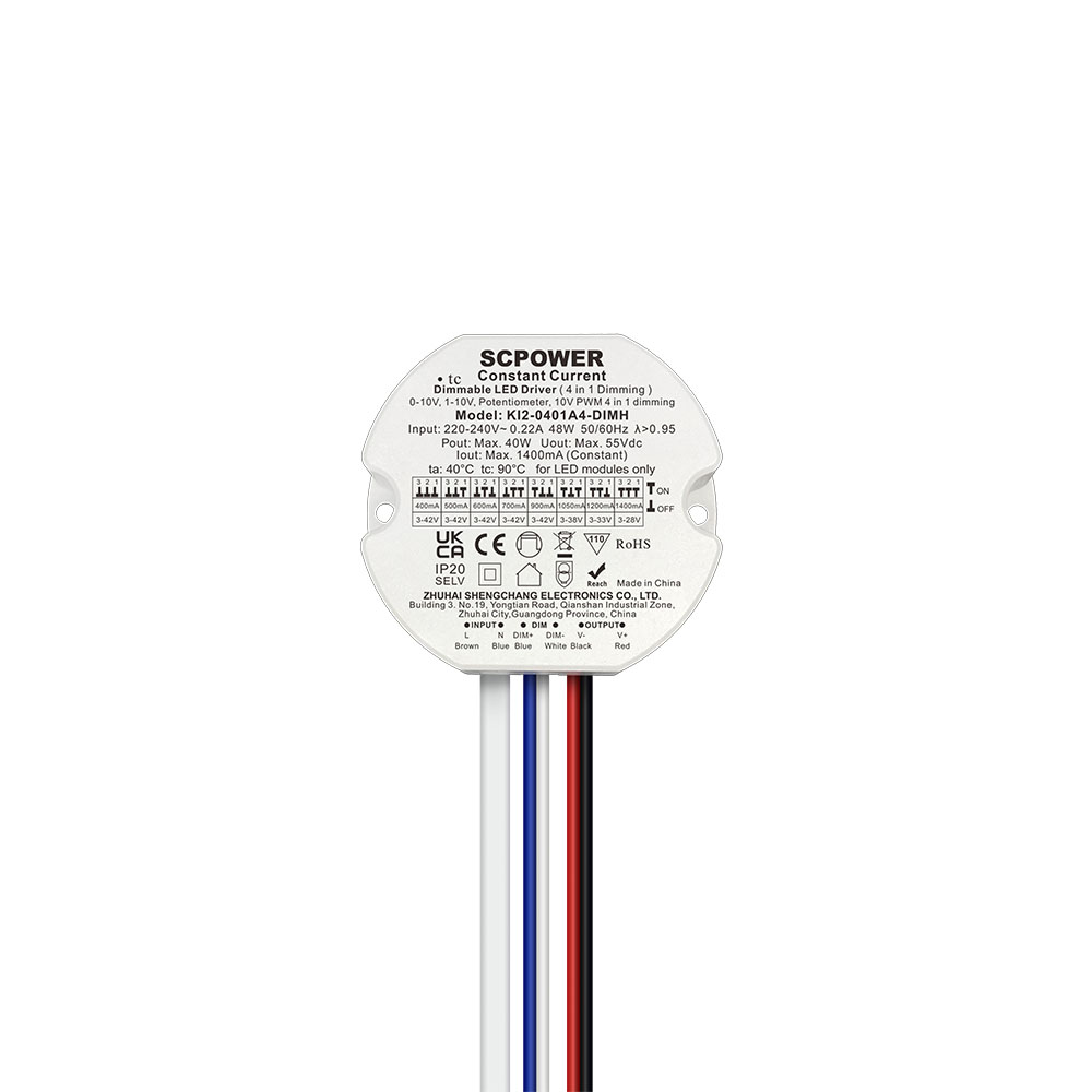 10 15 20 30 40 50 Watt 0-10V 4 in 1 Constant Current Dimmable LED Driver Lighting with Round Shape Driver
