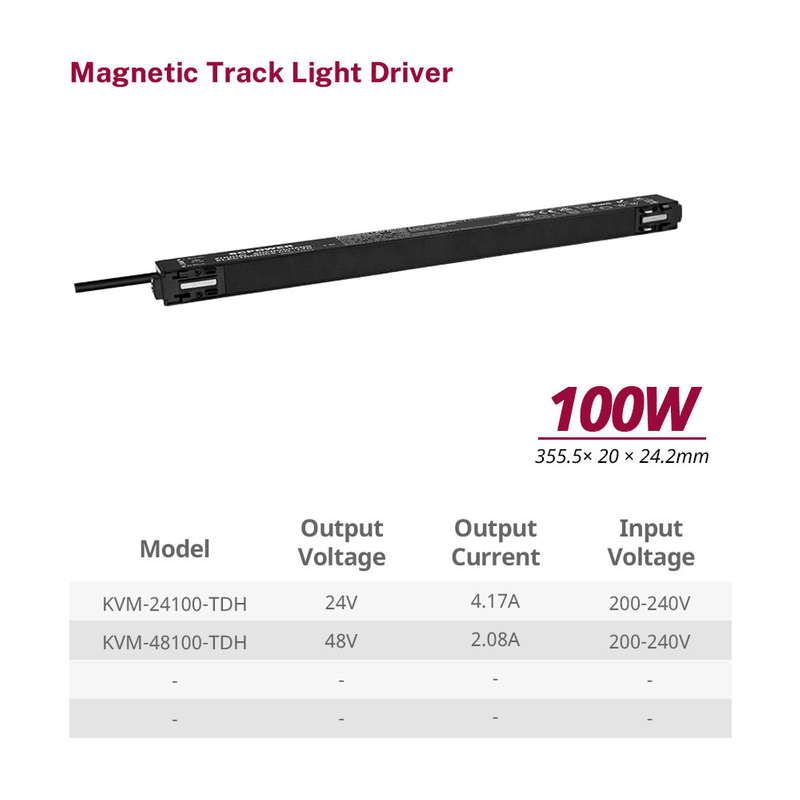 100 150 200 Watt CV Triac Low THD Ultrathin Magnetic Dimmable Led Driver with Active PFC Track Light