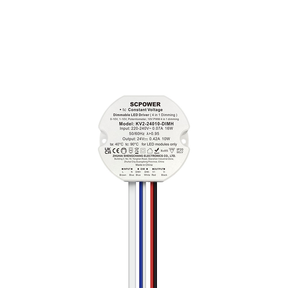 10 15 20 25 30 40 Watt Constant Voltage 0-10V 1-10V 4 in 1 Dimmable LED Driver PWM Output Round Shape