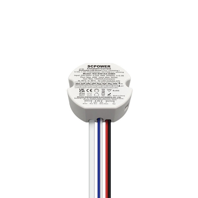 10 15 20 30 40 50 Watt 0-10V 4 in 1 Constant Current Dimmable LED Driver Lighting with Round Shape Driver
